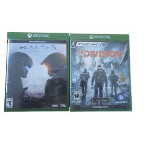 XBOX ONE Bundle 2 Video Games - Halo 5 & Tom Clancy's The Division (sealed)